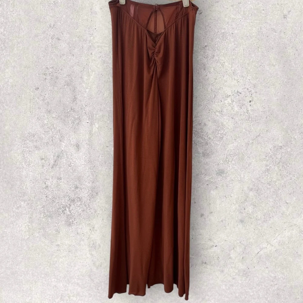 Savage X Fenty Aqua Hour Wide Leg Pant Cookie Brown Size L